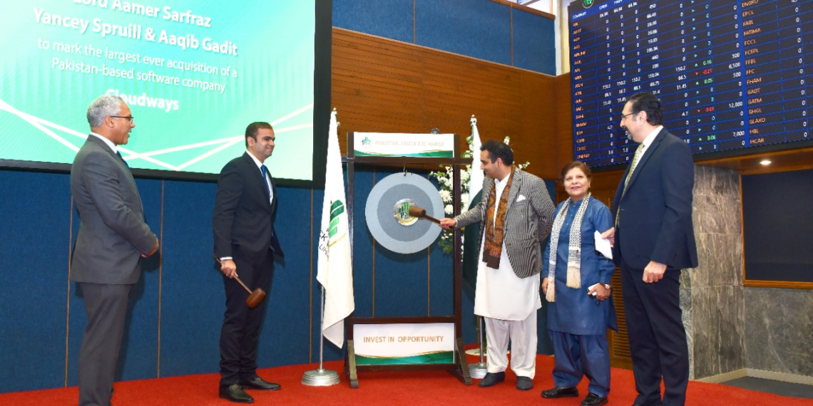 PSX gong ceremony on acquisition of Cloudways