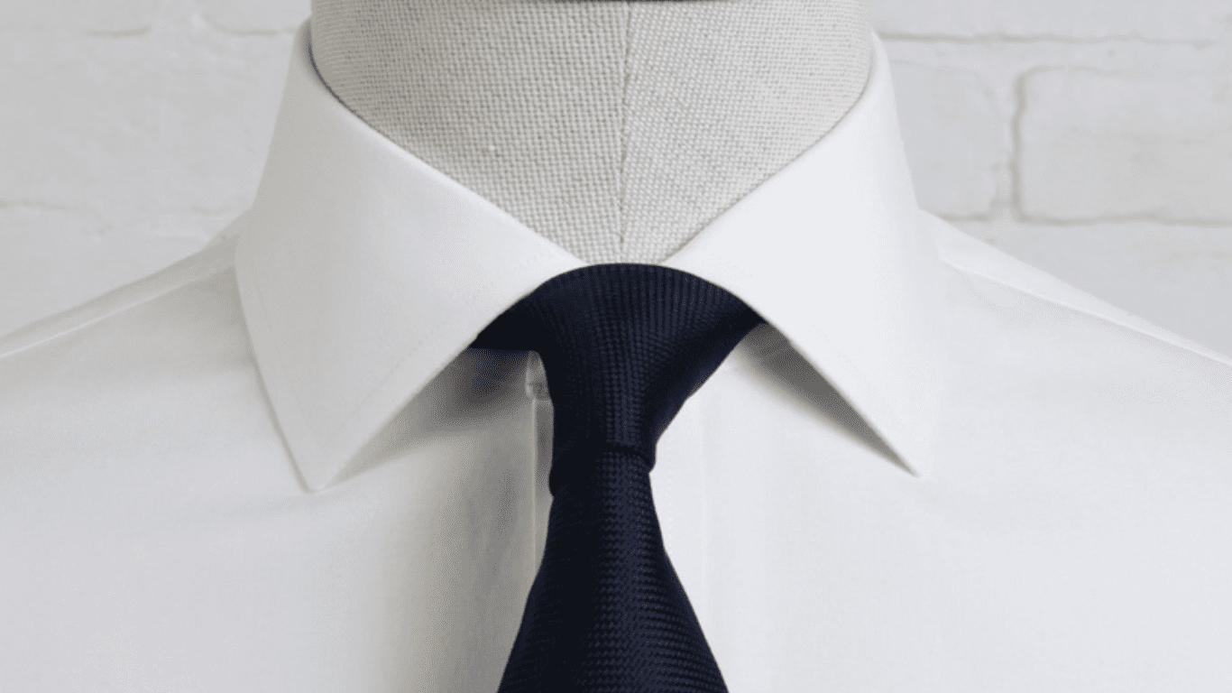 semi cutaway collar white shirt